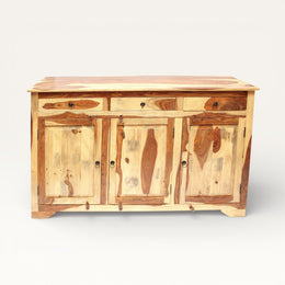 Buffet en Bois de Rose Sheesham - 3 Tiroirs 3 Portes