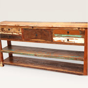 Grande Console en Bois Massif Recyclé - Meuble d'Entrée Élégant