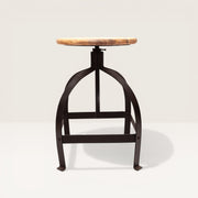 Adjustable metal bench - recycled wooden base