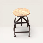 Adjustable metal bench - recycled wooden base