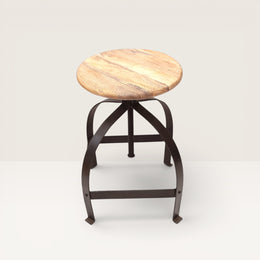 Banc en métal réglable - base en bois recyclé