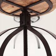 Adjustable metal bench - recycled wooden base