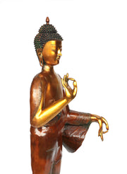 Bronze standing Buddha statue