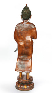 Bronze standing Buddha statue