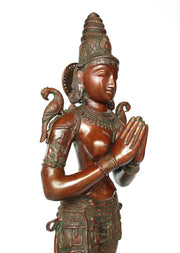 Bronzestatue Stehende Tara