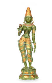 Bronze-Statue Tara mit Blume
