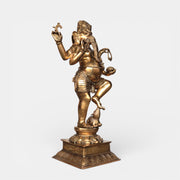 Large standing bronze statue of Ganesh and Mûshika