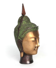 Bronzestatue „Thailändischer Buddha-Kopf“