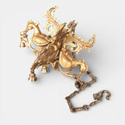 Bronzene Pfauenkette – Handgefertigte Wanddekoration