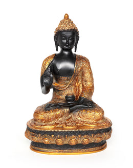 Schwarze Buddha-Statue aus Bronze „Vitarka“