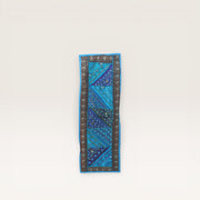 Embroidered patchwork table runner - Blue