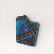 Embroidered patchwork table runner - Blue