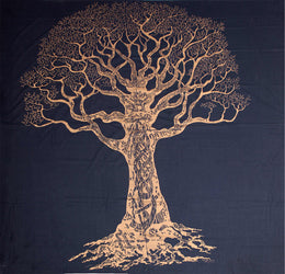 Tagesdecke „Baum des Lebens“ blau