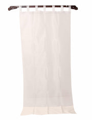 Organza curtain with silk band -white