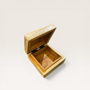 Brown and White Carved Wooden Box