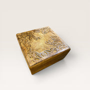 Brown Carved Wooden Box