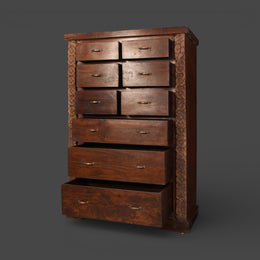 Teak chest of drawers, 100% original - India