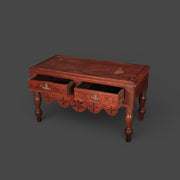 Original coffee table - 2 drawers with painted designs