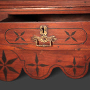 Original coffee table - 2 drawers with painted designs