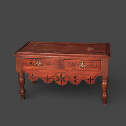 Original coffee table - 2 drawers with painted designs