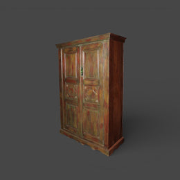 Armoire 2 portes original - Patine multicolore unique