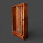 Originalvitrine – Glasschiebetüren mit 3 Schubladen