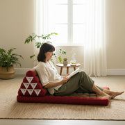 Coussin Triangulaire Thaï avec Matelas Pliable - Fait Main