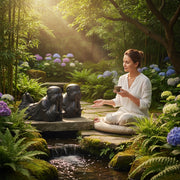 Reclining monk statue