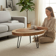 Massiver Couchtisch - Naturstamm, Tischplatte 5cm