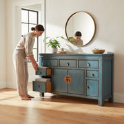 Elm Chinese buffet - 6 drawers and 3 doors