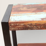 Large Recycled Metal and Wood Console Table