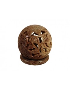 Bougeoir en pierre ajour -...