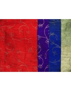 Wild silk - Embroidered -...