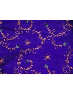Wild silk - Embroidered -...