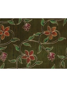 Soie sauvage - Brodée- L130...