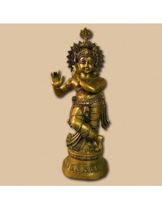 Statue en bronze Krishna...