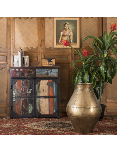 "Periya" Recycled Wood Trolley - Small