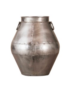 Jarre en métal brossé couleur argent