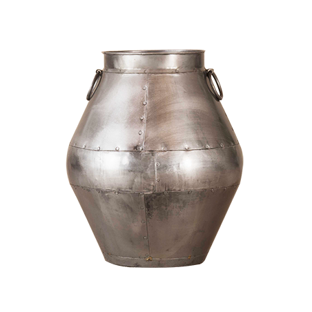 Jarre en métal brossé couleur argent