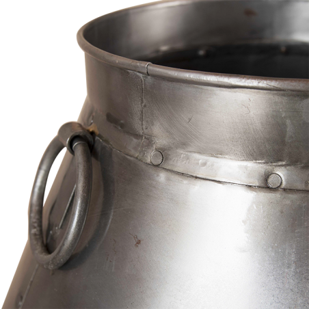 Jarre en métal brossé couleur argent