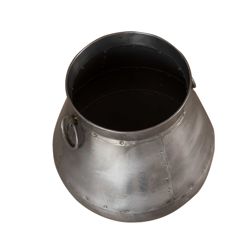 Jarre en métal brossé couleur argent