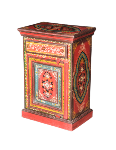 Table de chevet peinte