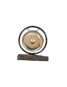 Gong et support avec base en bois