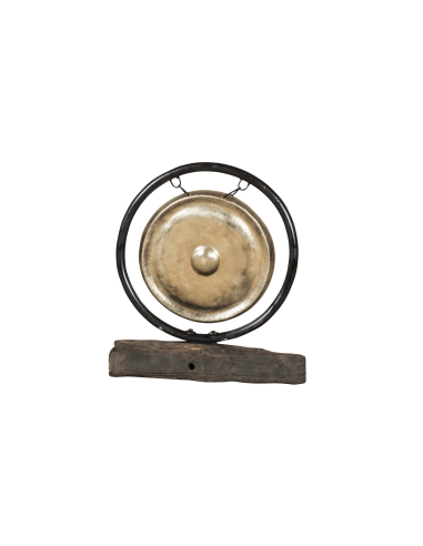 Gong et support avec base en bois