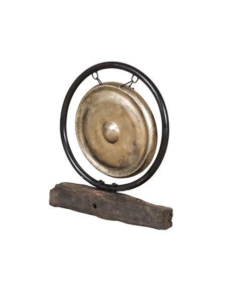 Gong et support avec base en bois