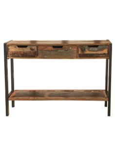Console à 3 tiroirs en bois recyclé 2
