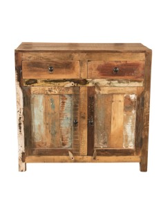Commode en bois recyclé 2 portes et 2 tiroirs - H 85 * 90 * 45 cm 2
