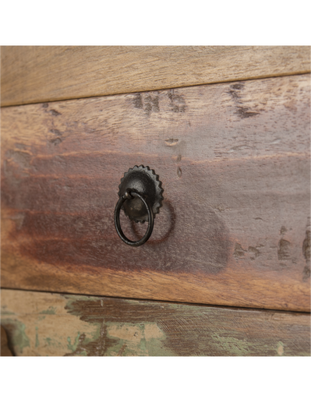 Commode en bois recyclé 2 portes et 2 tiroirs - H 85 * 90 * 45 cm