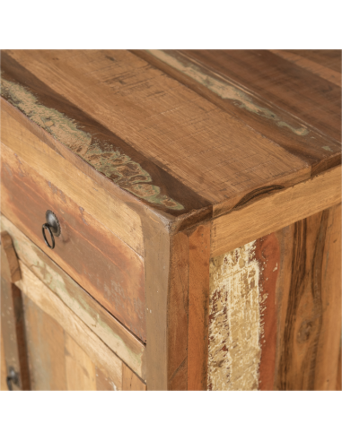 Commode en bois recyclé 2 portes et 2 tiroirs - H 85 * 90 * 45 cm