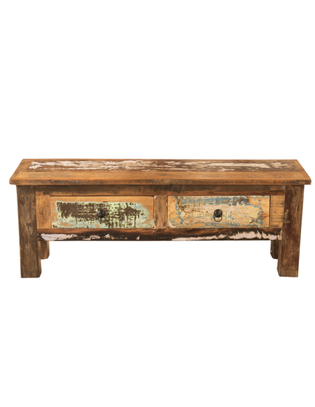 Table basse avec 2 tiroirs - H 40 x 110 x 30 cm
